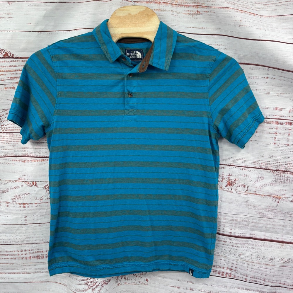 The North Face Polo Shirt Mens Medium Striped Short Sleeve‎ Casual Golf Preppy